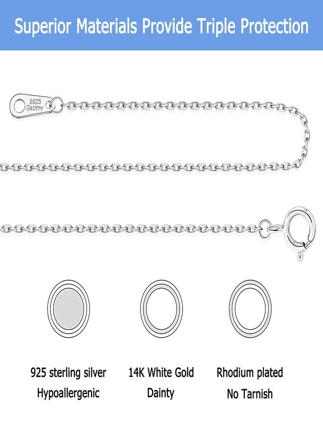 Gacimy Sterling Silver Chain Necklace for Women, 1.3mm Thin 925 Sterling Silver Cable Chain for Women, 18" Length with 2" Extension Chains - Image 5